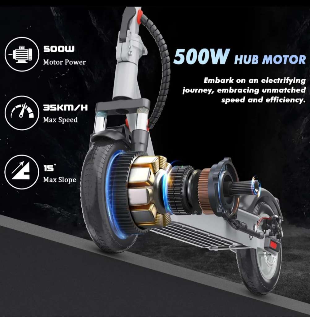 AKTION Scooter mit Blinker inklusive Tasche 500 Watt Motor und 12AH Batterie