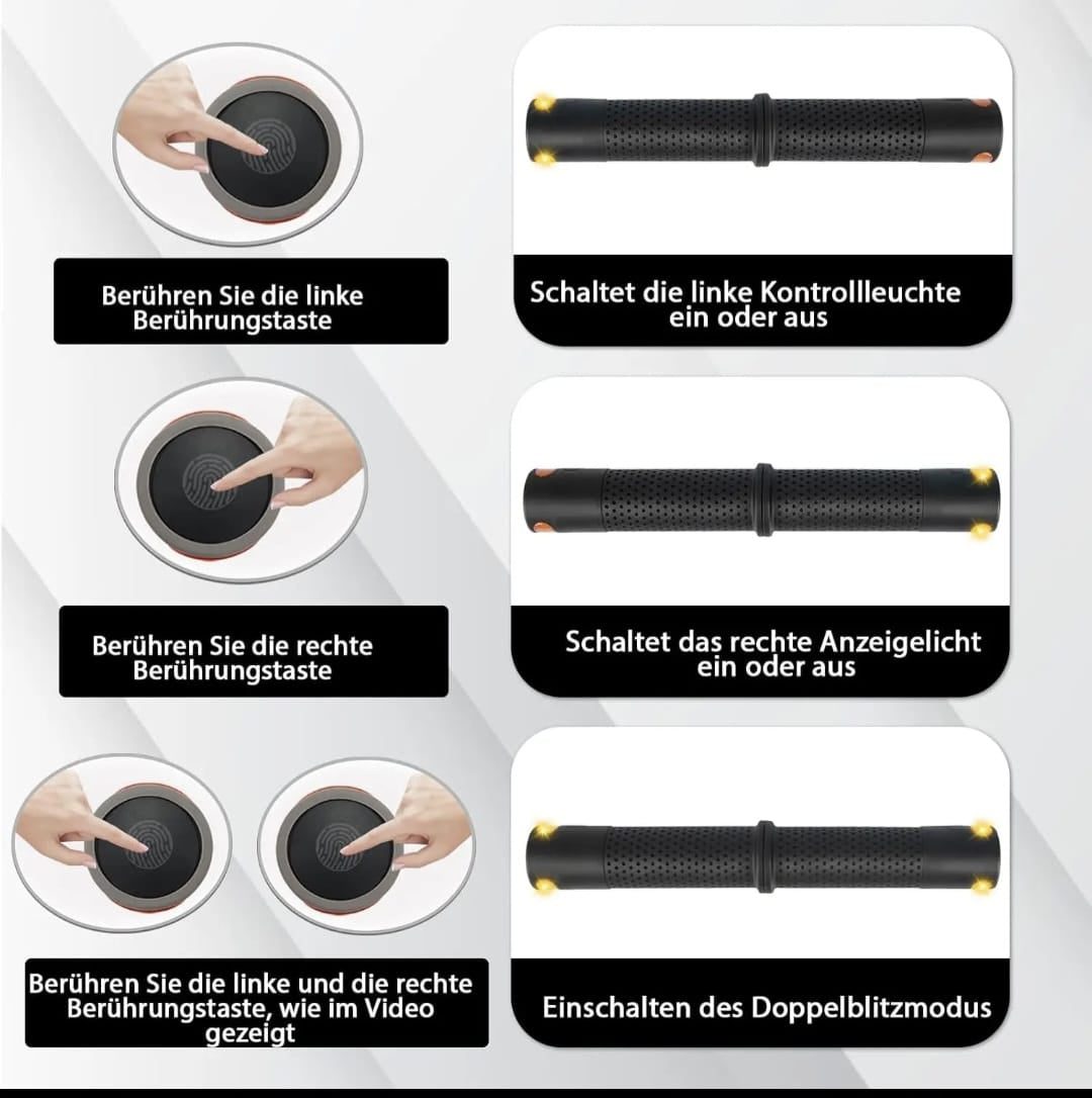 LED Lenkergriffe mit integriertem Blinker für E-Scooter &amp; Fahrräder