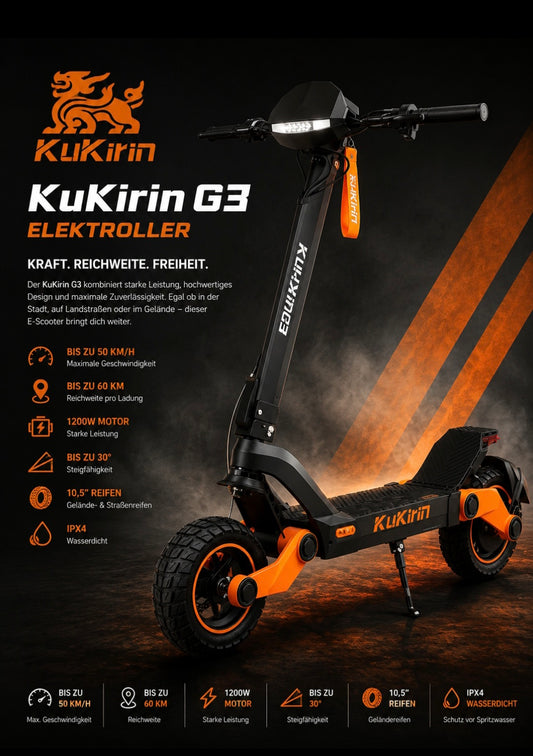 AKTION KuKirin G3 Elektroroller – Kraft, Reichweite und Fahrspaß in Perfektion