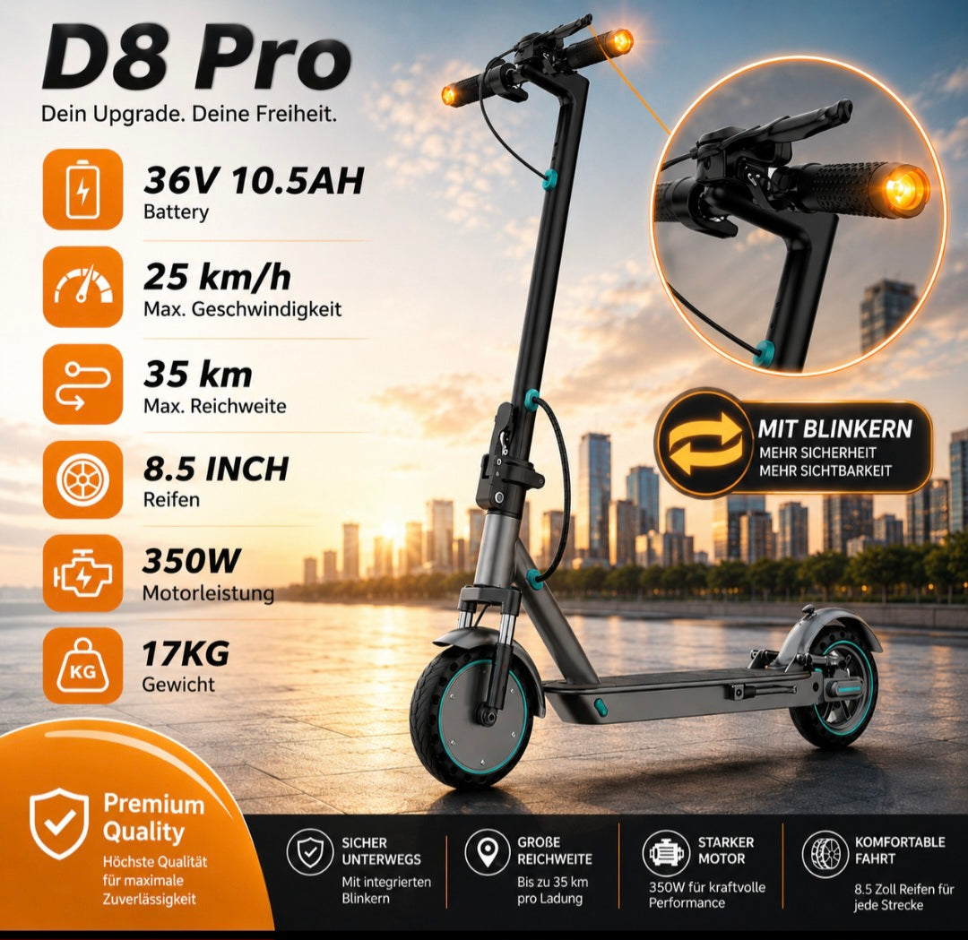 AKTION D8 PRO mit Blinker und Straßenzulassung